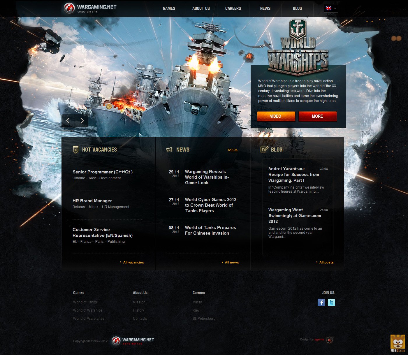 《World of Warships-Wargaming.NET》海洋战斗游戏UI网站_点击查看原图